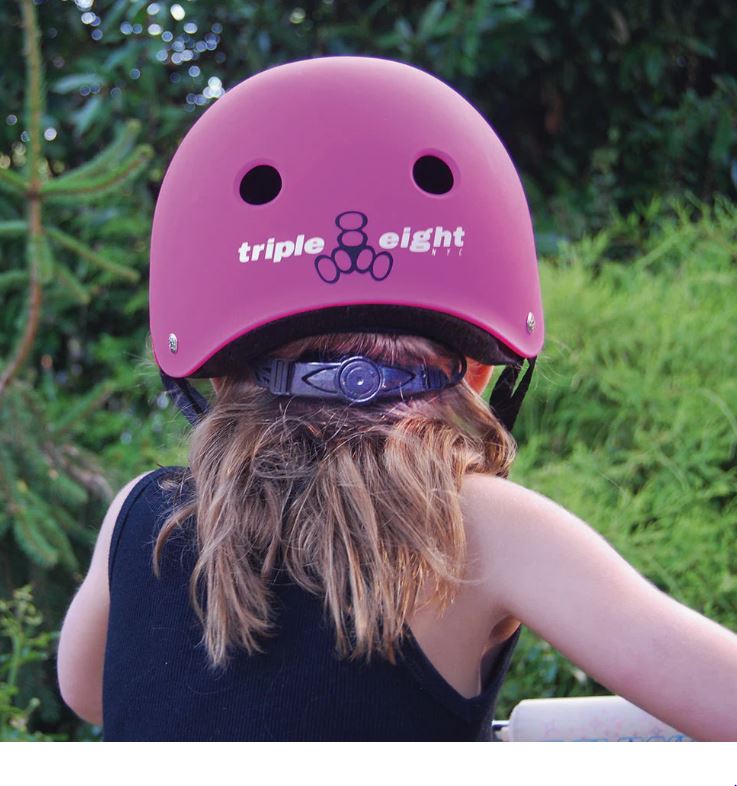 Triple 8 Lil 8 Neon Pink Matte Skateboard Helmet Youth Large