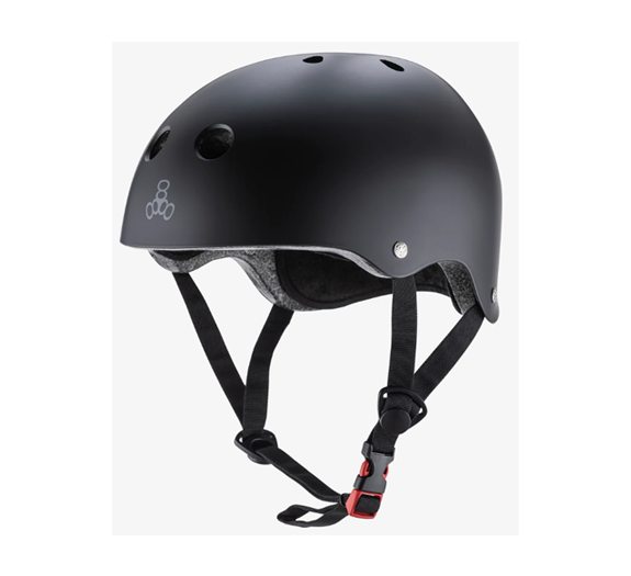 Triple 8 Dual Certified V2 Black Matte Skateboard Helmet