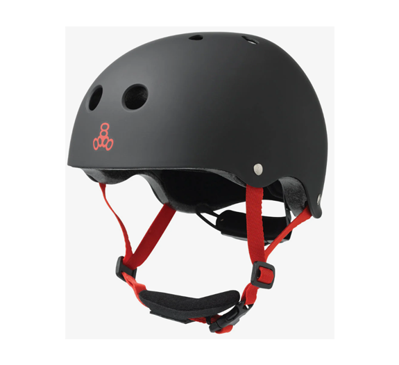 Triple 8 Lil 8 Black Matte Skateboard Helmet Youth Large