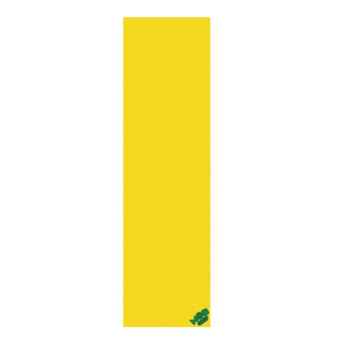 A bright yellow rectangular panel with a small green logo in the bottom-right corner, shown on a plain white background.