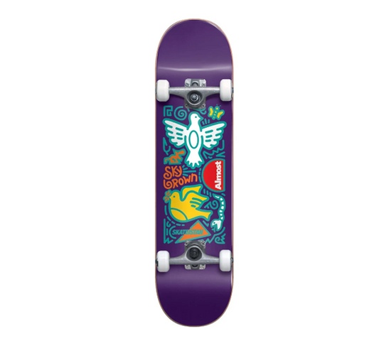 Almost Sky Brown Stakeistan Doodle First Push 7.875 Complete Skateboard