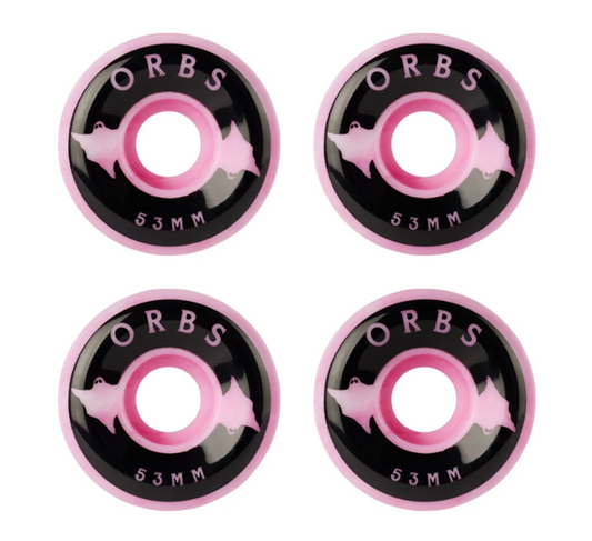 Orbs Pink Specters Swirl Skateboard Wheels, 53 mm